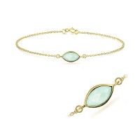 Gold Plated Amazonite Silver Bracelets BRS-389-GP